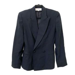 ISABEL ARDEE Black Buttoned‎ Blazer Sz 8 VINTAGE